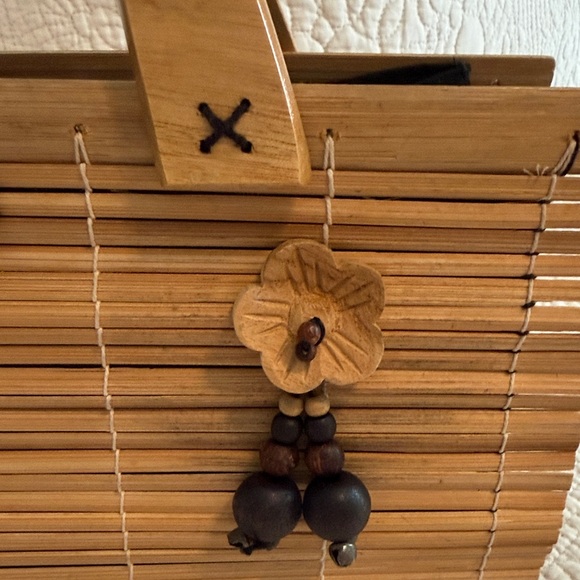 Vintage collapsible Natural Bamboo Women’s Handbag boho cottage core - Picture 2 of 9